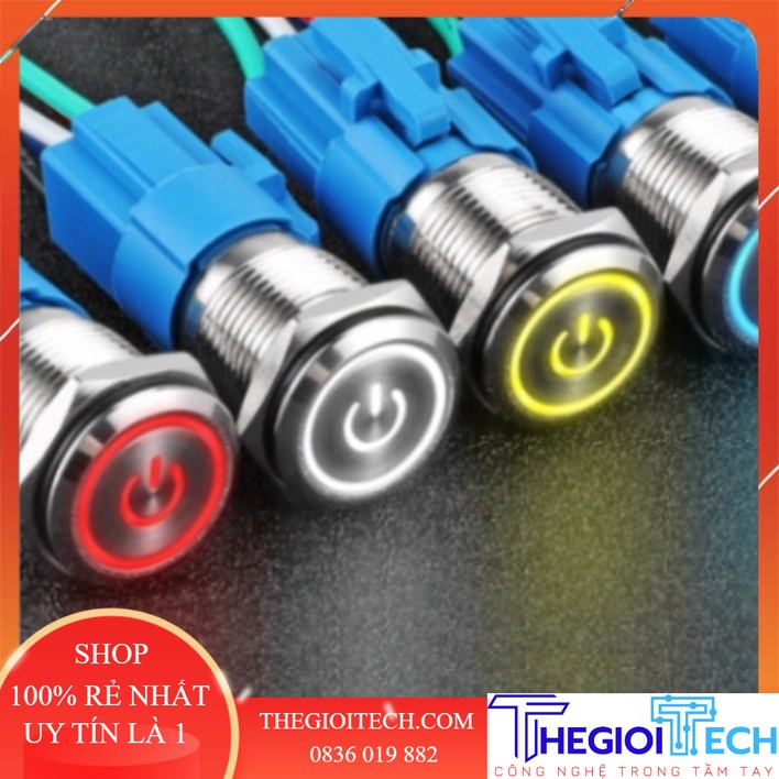 Nút Nhấn Chống Nước ( Nhấn Giữ - Khóa ) - 19mm - 12V - Đỏ