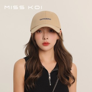 Misskoi  Mũ Bóng Chày Vành Rộng Phong Cách Nổi Tiếng Bốn Mùa Dễ Phối Đồ Thêu Hình Khuôn Mặt Nhỏ Phong Cách Hợp Thời Trang Dành Cho Bạn Nữ Co