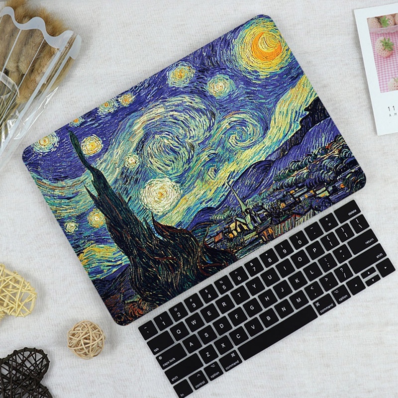 New starry night for macbook 2023 Air 15 A2941 Pro 14 2021 A2442 Air 13 2020 Case A2289 A2337 A2338 M1 A2179 Retina 13 Touch Bar 2019 Air 13 A1932 With Keyboard Cover Dust Plugs PO