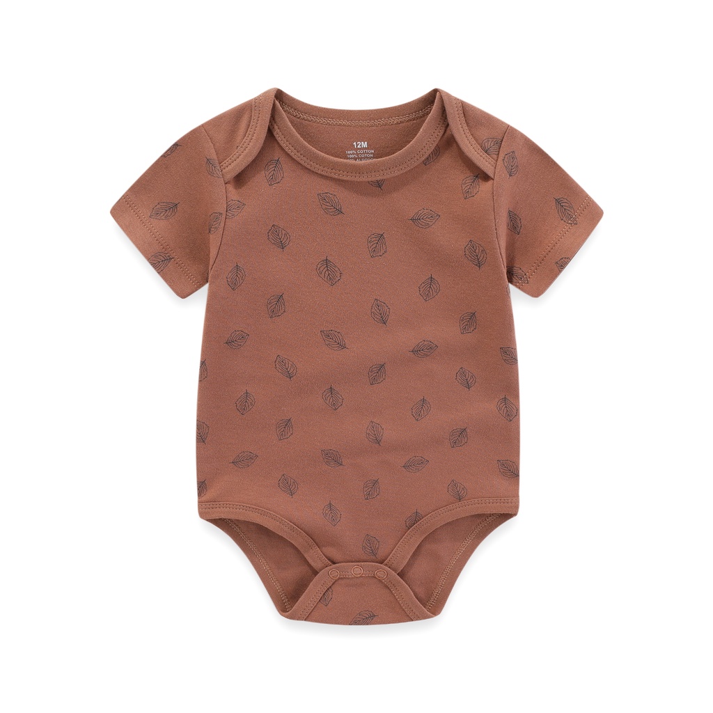 Set 5 Bộ Áo Liền Quần Bằng cotton Tay Cộc In Họa Tiết Hoạt Hình Mùa Hè Cho Bé Sơ Sinh