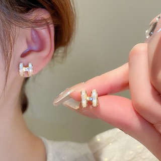 Bông Tai Mạ Bạc 925 Đính Đá zircon Chữ Mom-Fof-pearl Sang Trọng Phong Cách Hàn Quốc Đơn Giản Cho Nữ