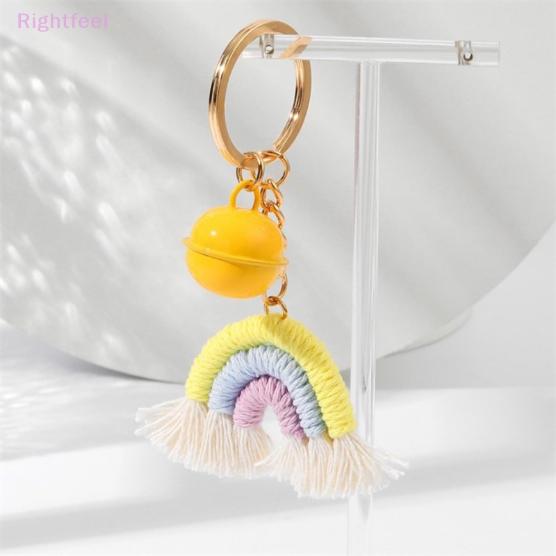 Qfeel Móc Khóa Dây cotton Dệt Thủ Công Mặt Chuông Gió Mưa Phong Cách scandinavian Dành Cho Nữ Trang Trí Túi Xách Xe Hơi Mới