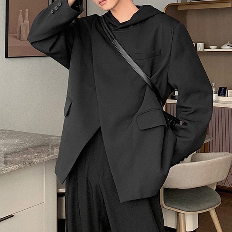 Incerun Bộ Quần Áo Có Mũ Trùm Đầu Màu Trơn Giản Dị Dành Cho Nam