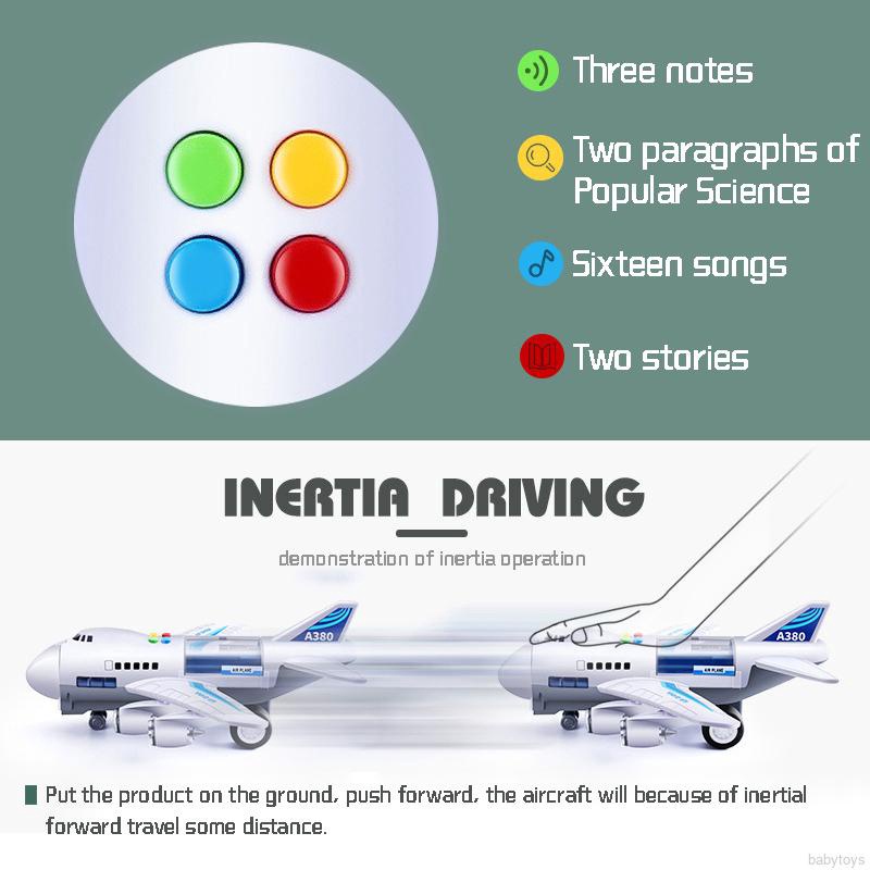 Biến dạng Âm nhạc Mô phỏng Theo dõi quán tính Đồ chơi trẻ em Máy bay chở khách kích thước lớn Trẻ em Máy bay chở khách Xe đồ chơi