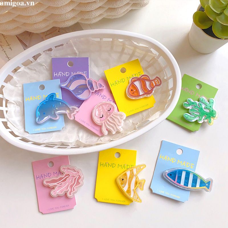 ✨✨Đại Dương! Kẹp Tóc Nữ Hình Sao Biển / Cá Heo Dễ Thương