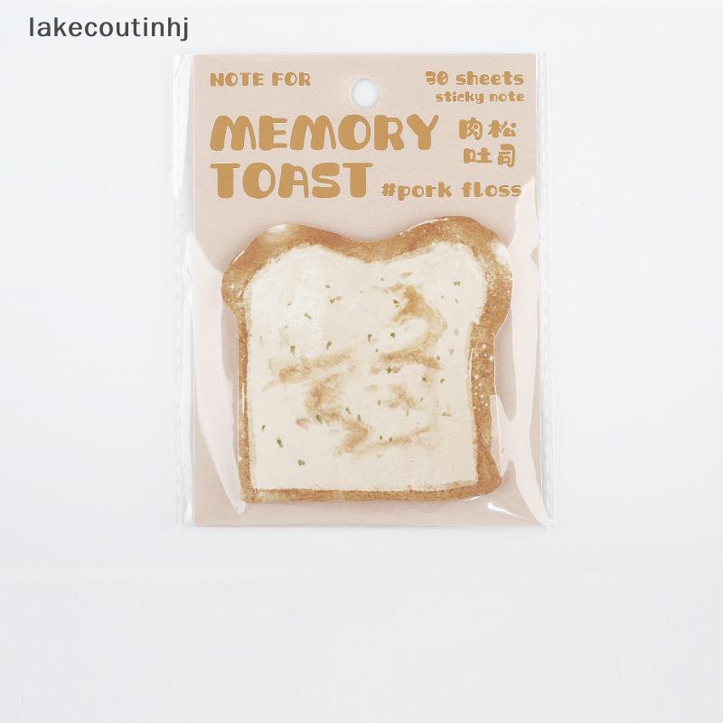 Bộ 30 Tờ Giấy Ghi Chú Tự Dính Hình Bánh Mì Nướng Hoạt Hình Đáng Yêu