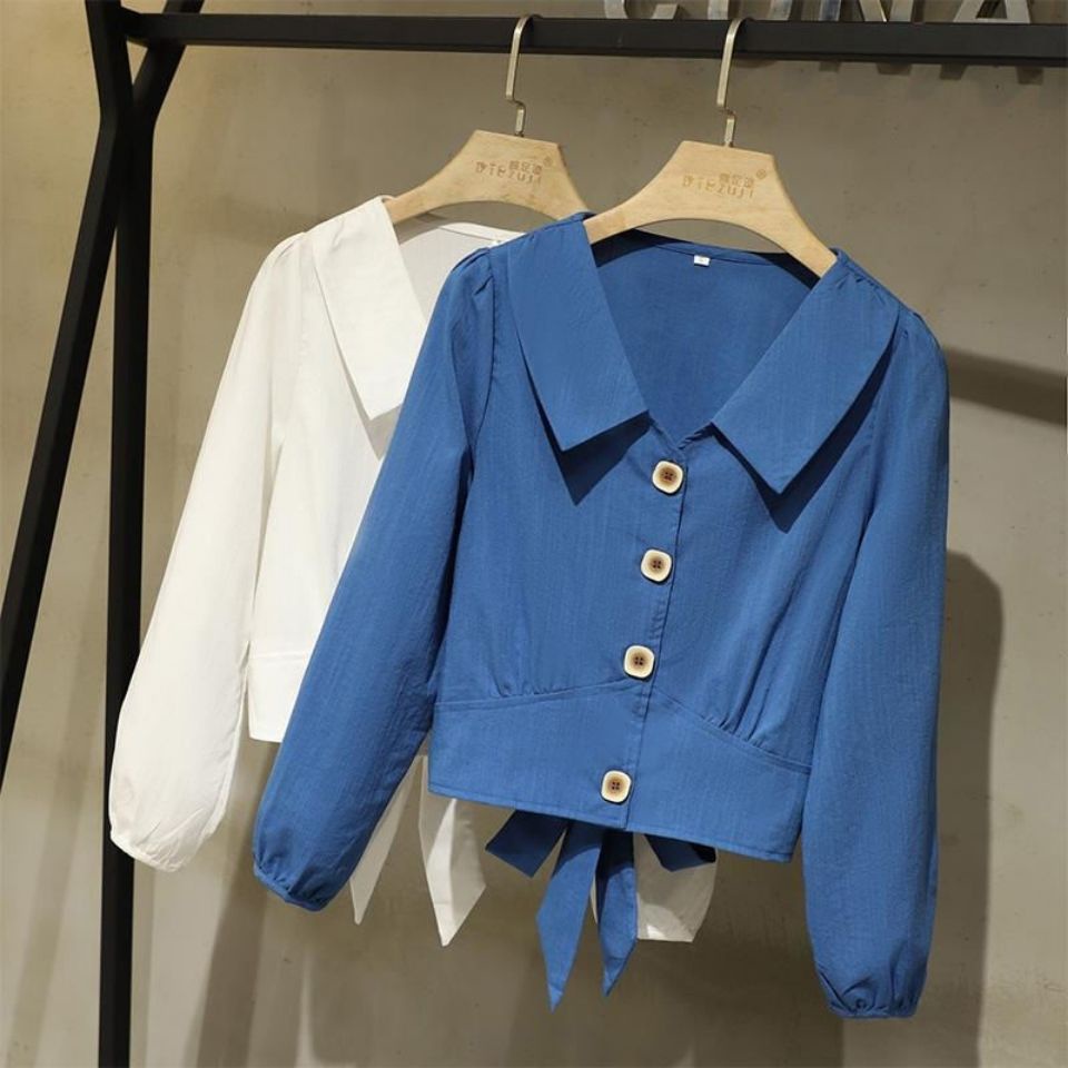 Áo Sơ Mi Nữ Tay Dài Cổ Búp Bê Phong Cách Thời Trang Châu Âu Mới