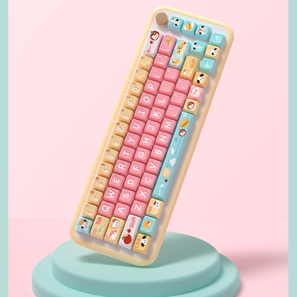 Bread Puppy Keycaps Bộ 138 / 158 Nút Bàn Phím Cơ Học In Hình Chó / Mèo Dễ Thương