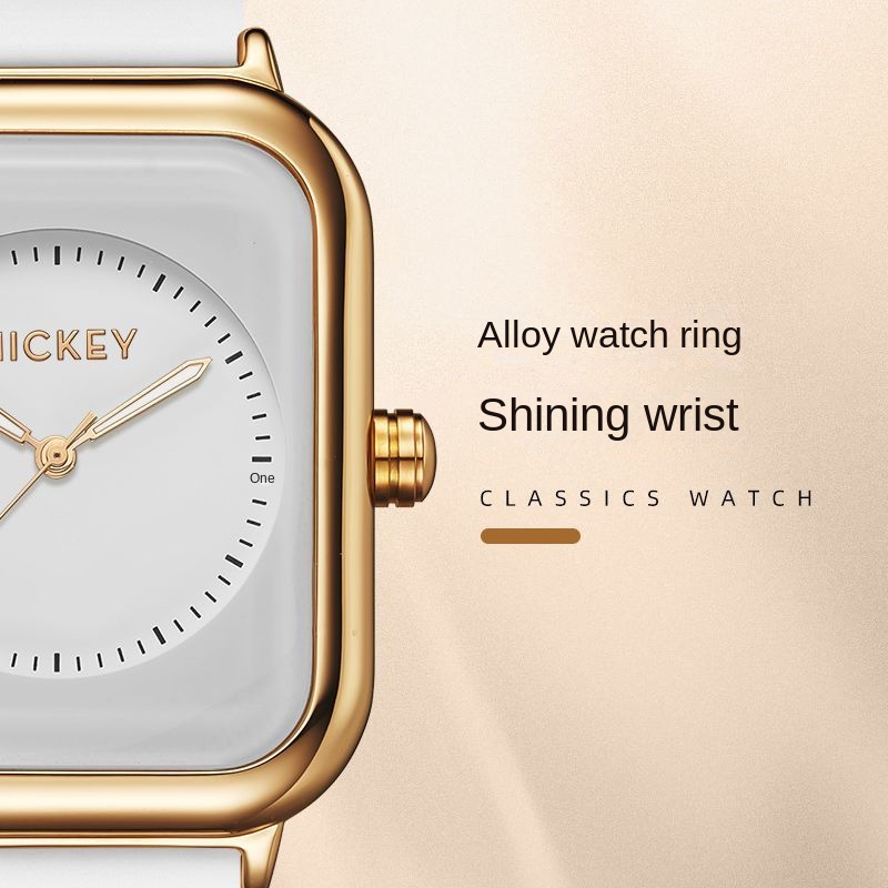 Disney / Đồng Hồ Đeo Tay Mặt Nhỏ Chống Thấm Nước Phát Sáng Thanh Lịch Thời Trang Dành Cho Nữ ins