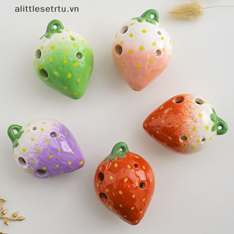 Alittlesetrtu Kèn ocarina Gốm 6 Lỗ Màu gradient Sáng Tạo Cho Người Mới Bắt Đầu vn