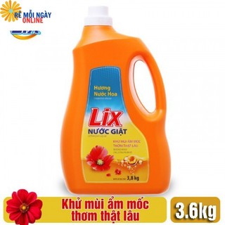 nước giặt Lix 3,6kg/ Can đậm đặc Hương nước hoa