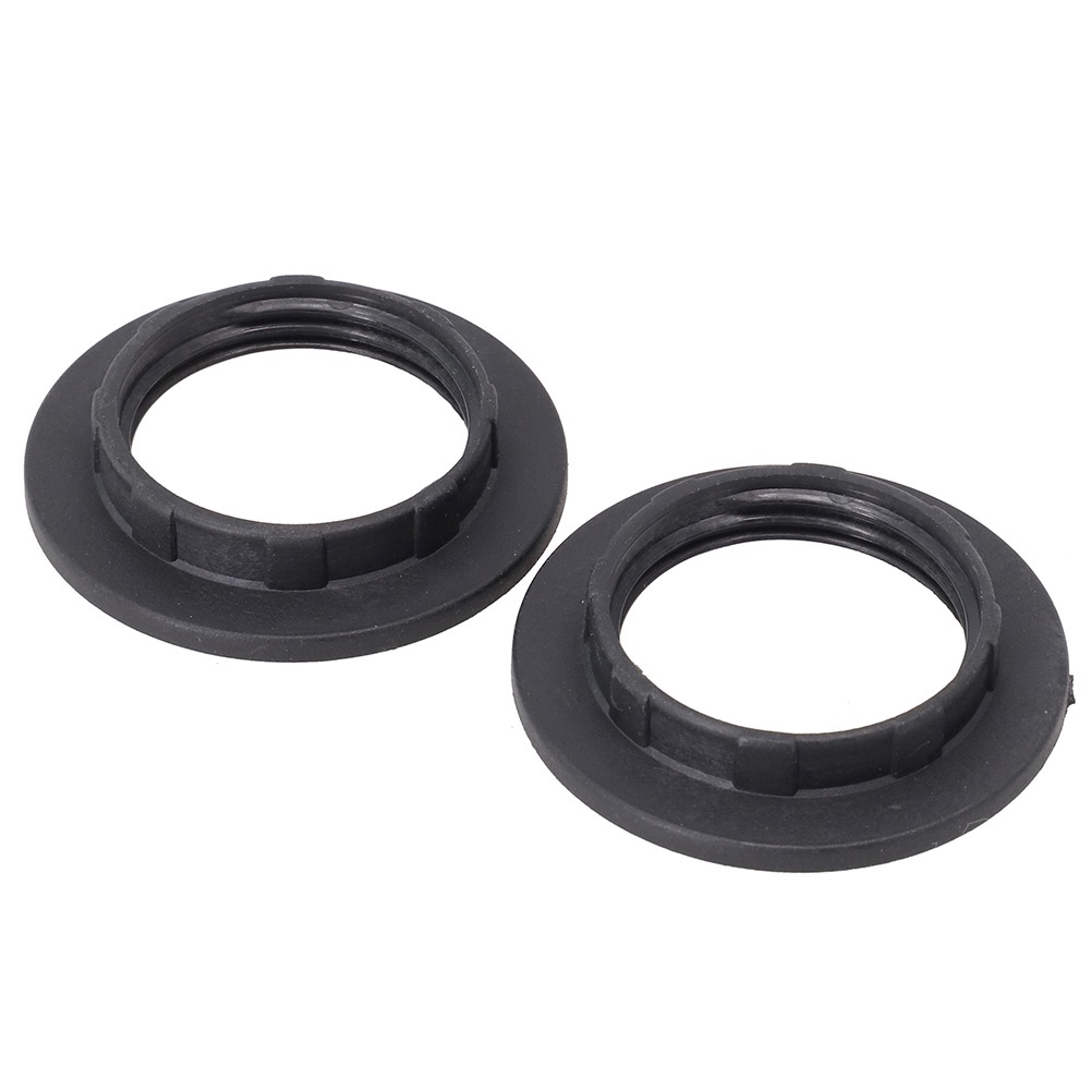 Lamp Shade Collar Ring Plastic Replacement Black/White 2Pcs Bedside Lamp