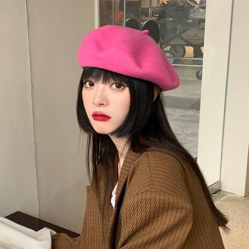 Mũ Beret Len Thời Trang Thu Đông Phong Cách Retro Dành Cho Nữ