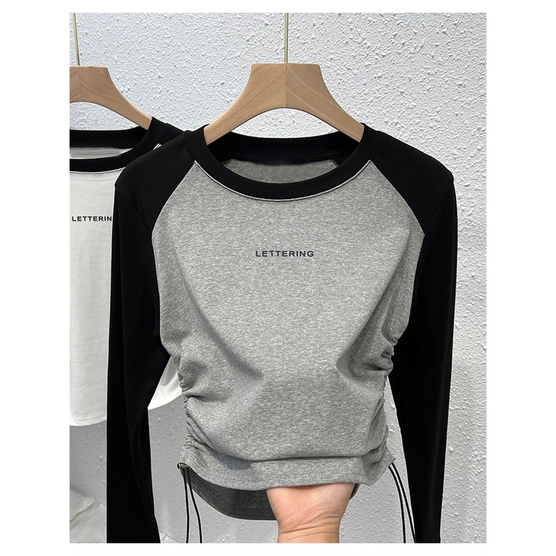 Áo Thun raglan Cổ Tròn Tay Dài Áo dệt kim tay dài cổ chữ V quyến rũ dễ phối đồ dành cho nữ