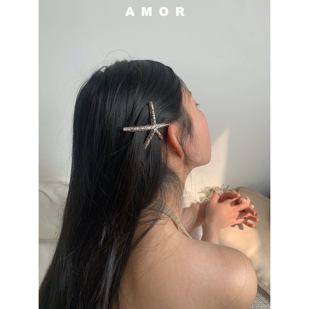Kẹp Tóc Kim Loại Hình Sao Biển Phong Cách Hàn Quốc