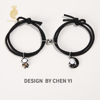 1 cặp vòng tay nam châm mặt trăng và trái tim cho cặp đôi