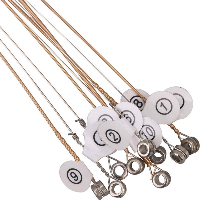 Bộ 10 Cái Đinh Tán + 10 Đinh Tán Hình Chữ l + 10 Dây Cờ Lê Cho Dây Đàn lyre harp