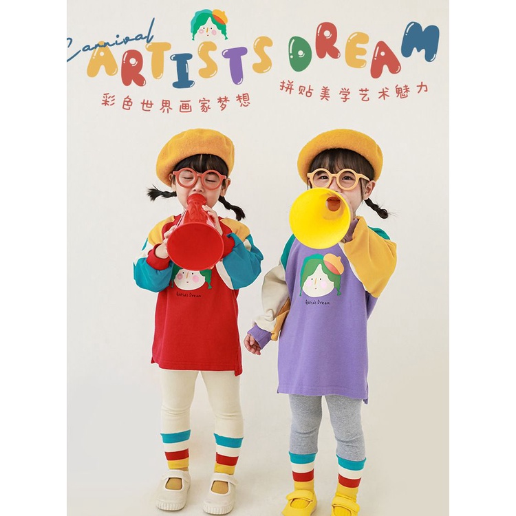 Áo Thun Tay Dài Phong Cách Hàn Quốc Thời Trang Xuân Thu Mới Cho Bé Gái