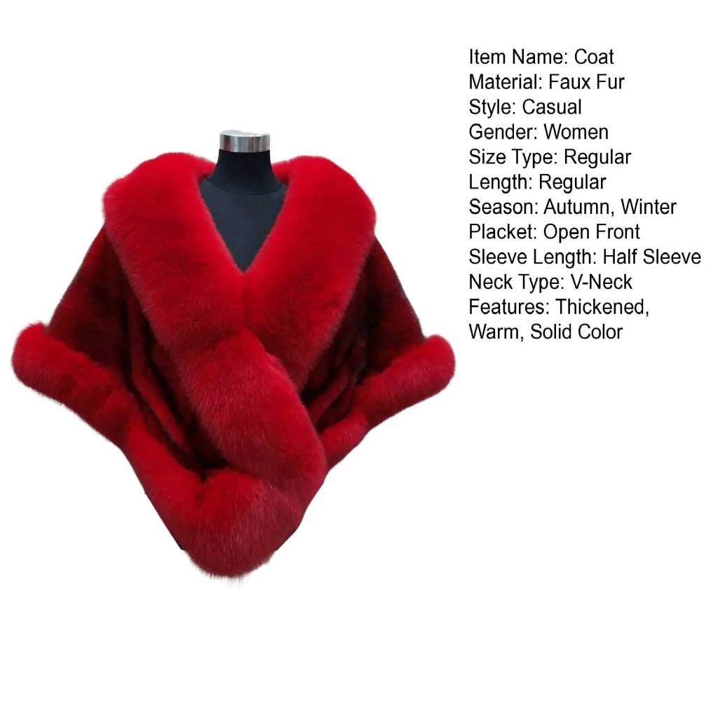 Đèn Sợi xia xia| Áo Choàng Lông Cáo Giả Dày Dặn Màu Sắc Nhã Nhặn Dành Cho Nữ