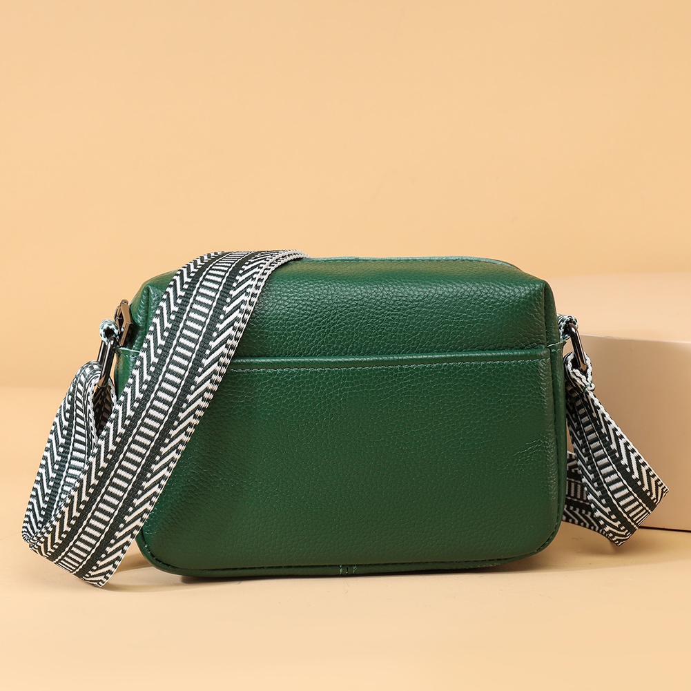 Túi Đeo Chéo Vuông Bằng Da Thật Có Khóa Kéo Đa Năng Thời Trang Cho Nữ