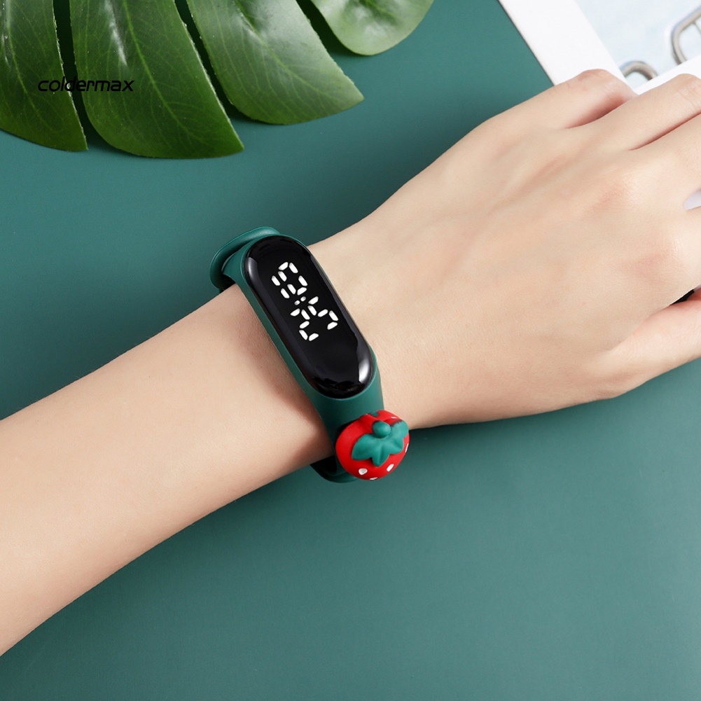 Đồng Hồ Đeo Tay Dây Silicon Mềm Hình Gấu / Hổ / Dâu Tây Dễ Thương Cho Bé