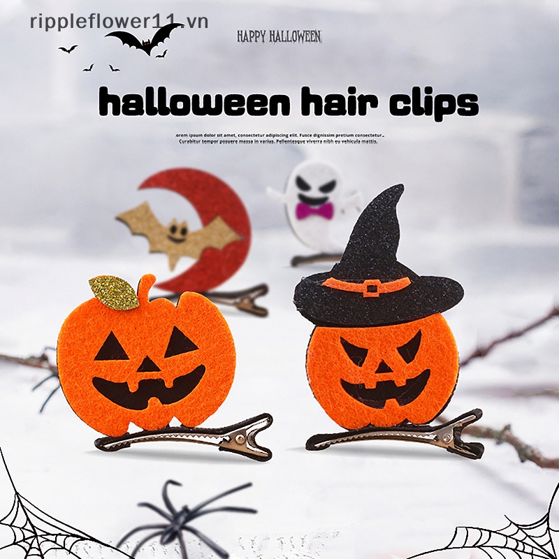 Kẹp Tóc Hình Mèo Đen / Bí Ngô / Dơi Độc Đáo Trang Trí Tiệc halloween