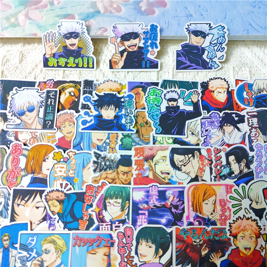 90Pcs/Set ☆ Jujutsu Kaisen Q-1 Mini Diary Manual Stickers ☆ DIY Fashion Scrapbooks Album Decor Decals Stickers（Size：2~3cm）