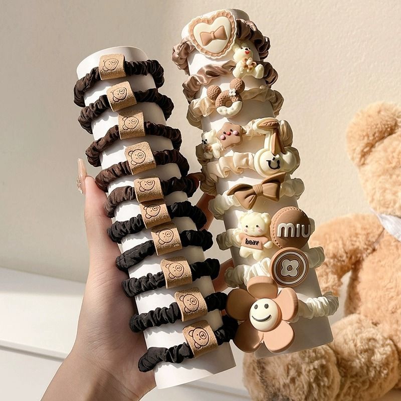 Hoạt Hình Dây Buộc Tóc Cao Su Co Giãn Siêu Bền Phong Cách Mới Cho Nữ