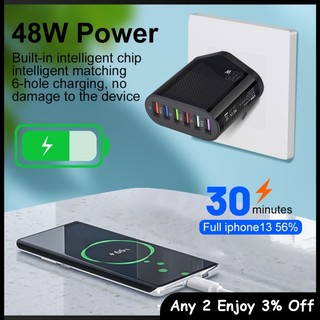 Củ Sạc Nhanh 48w 6 Cổng usb Cho iphone android tablet pc mobile