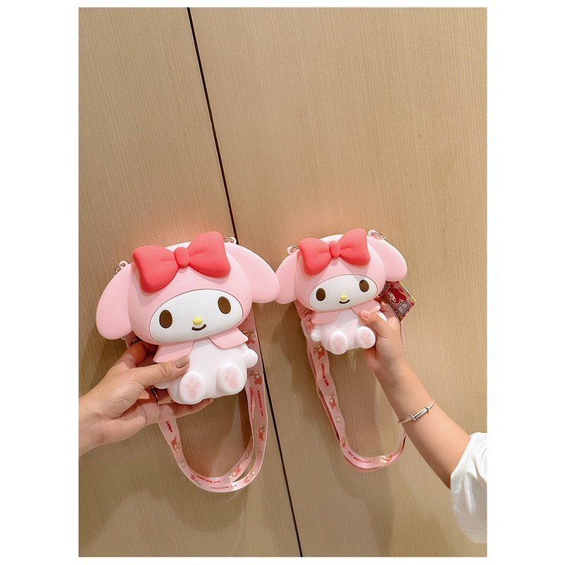 Túi đeo vai Rcynview Sanrios bằng silicon sức chứa lớn họa tiết hoạt hình my melody kuromi 3d dễ thương