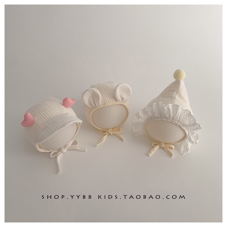 Mũ Thắt Dây Kiểu Hàn Quốc Dễ Thương Bảo Vệ Tai Cho Bé Sơ Sinh