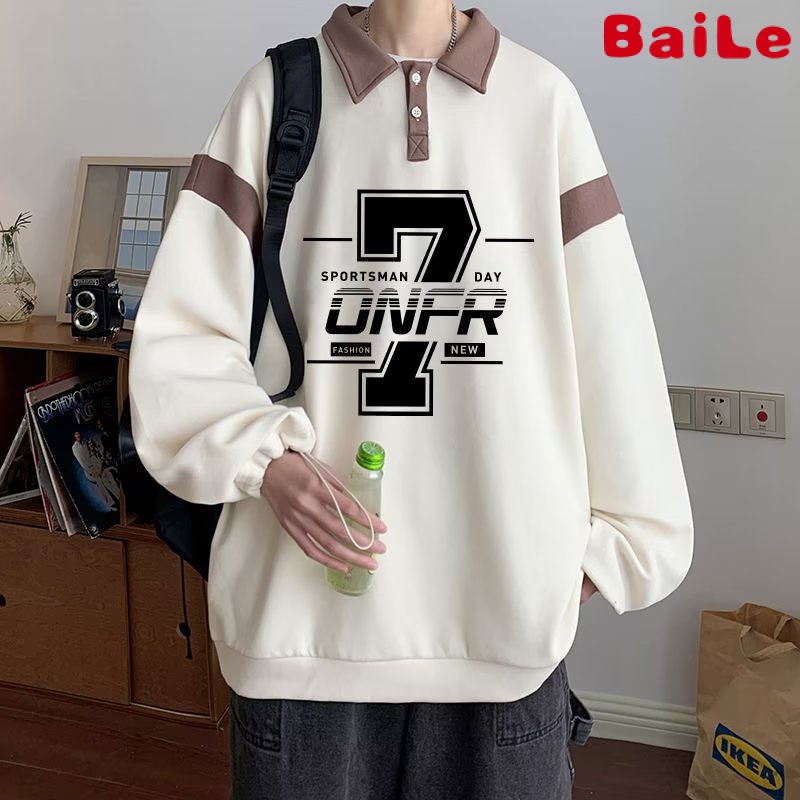 Áo Thun polo Tay Dài Phối Màu Tương Phản Cao Cấp Thời Trang Xuân Thu Cho Nam