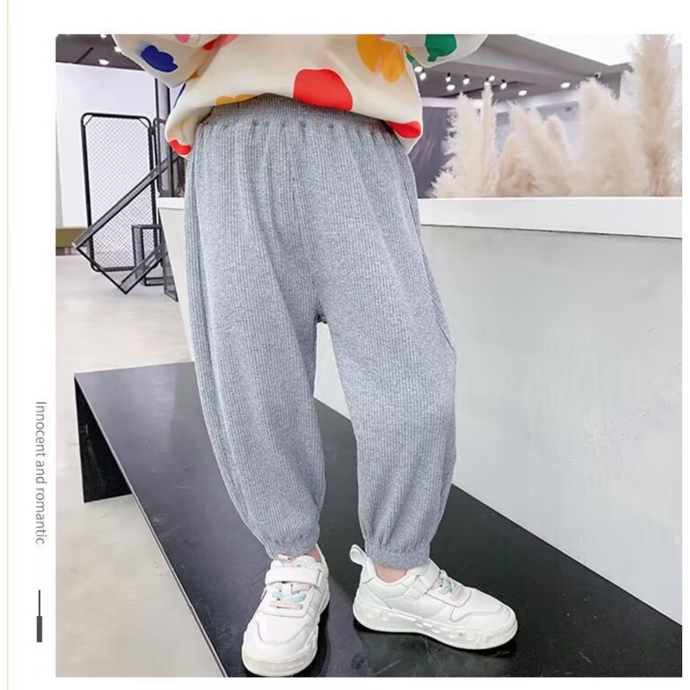 Quần Thể Thao Dây Rút Dáng Rộng Thêu Họa Tiết Hoạt Hình Dễ Thương Thời Trang Xuân Thu Cho Bé Gái