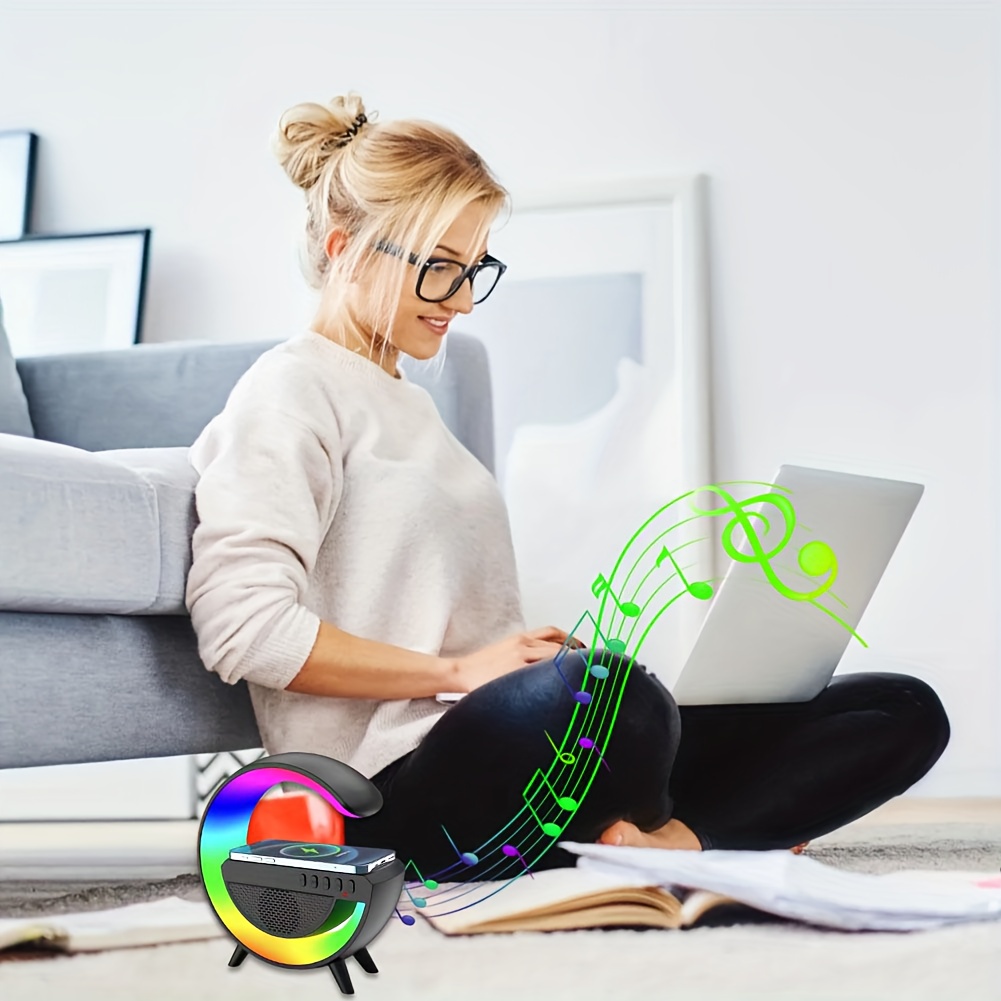 Loa Bluetooth Không Dây Có Đèn rgb Báo Thức Ánh Sáng Mặt Trời Mọc Thông Minh Cho Phòng Ngủ