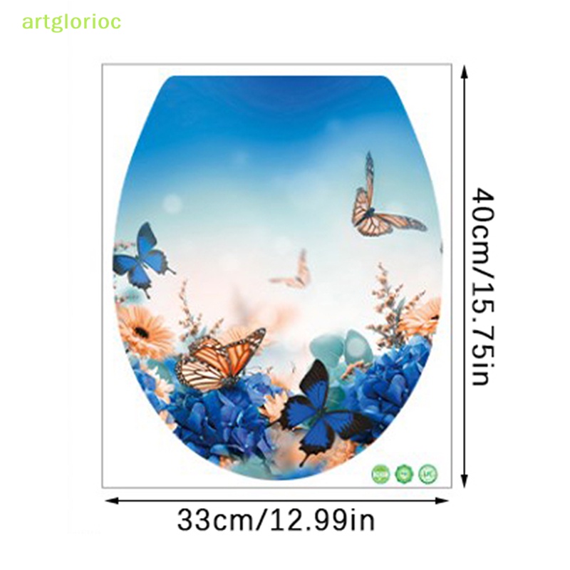 Aart Miếng Dán Trang Trí toilet Bằng pvc Tự Dính Họa Tiết Hoa Hồng Và Bướm vn