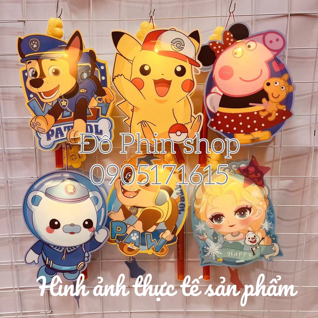 Lồng đèn trung thu DIY cao cấp mẫu mới 2023 có đèn và nhạc, hình siêu nhân nhện kitty pony doraemon