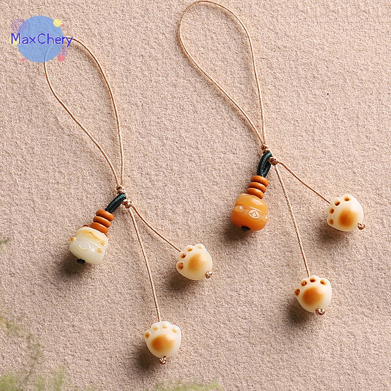 Dây Đeo Điện Thoại / Móc Khóa Hình Chân Mèo Đáng Yêu Chống Thất Lạc Cho Nữ Mới