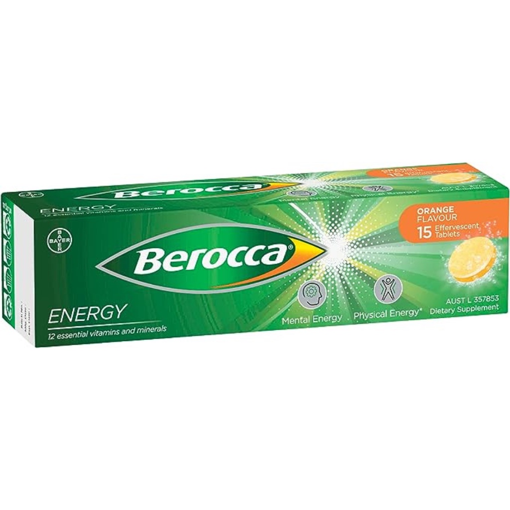 Vitamin tổng hợp berocca giúp bổ sung năng lượng vị cam hộp 15 viên sủi Healthy Care Extate Official Mall