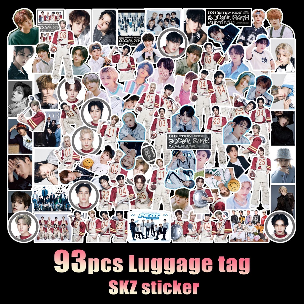 Set 93 Sticker Dán Trang Trí album Sổ Tay Hình Nhóm Nhạc kpop straykids