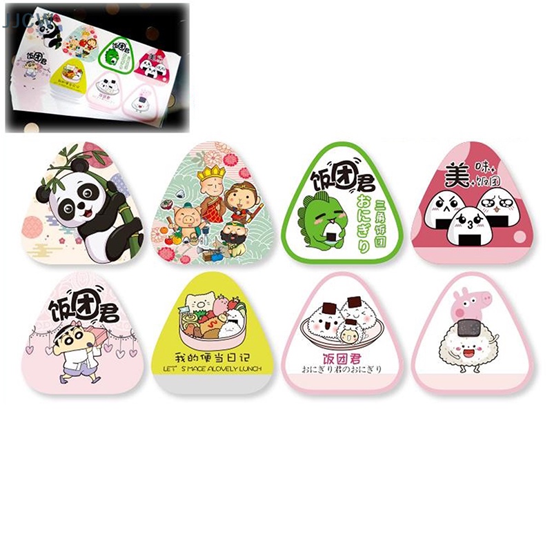 Bộ 80 Miếng Dán Túi Đựng sushi Hình Tam Giác Làm Cơm Nắm Rong Biển onigiri qqw