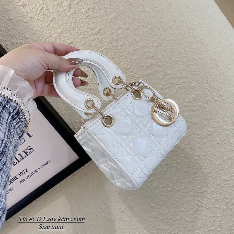 Túi xách nữ đeo chéo cầm tay dáng vuông da bóng hàng hót mẫu mới thời trang