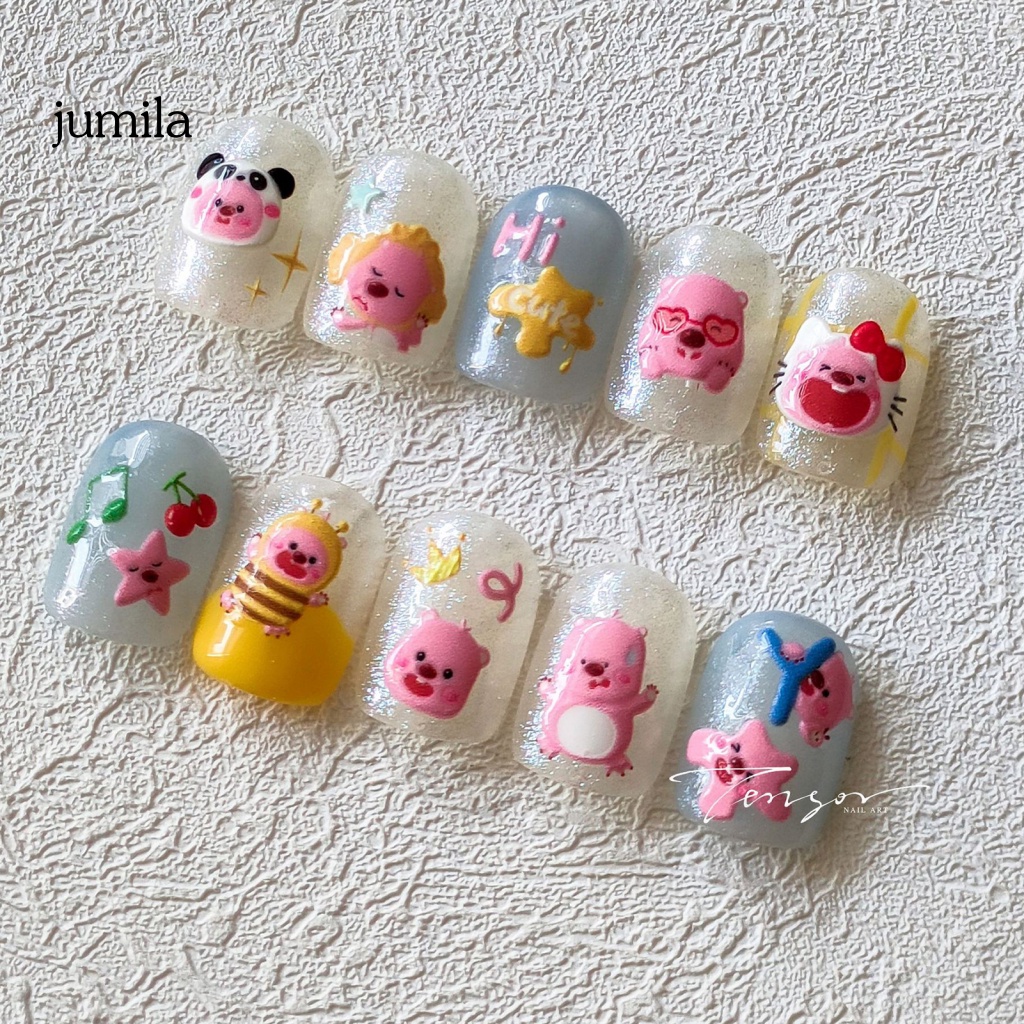 Lameila Miếng Dán Trang Trí Móng Tay Tự Dính Siêu Mỏng Họa Tiết Hoạt Hình Thủ Công Cho Nữ