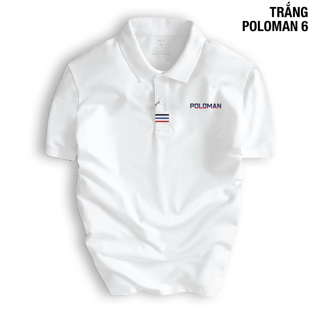Áo thun POLOMAN 6 chất vải cá sấu co giãn 4 chiều cao cấp, chuẩn form, trẻ trung