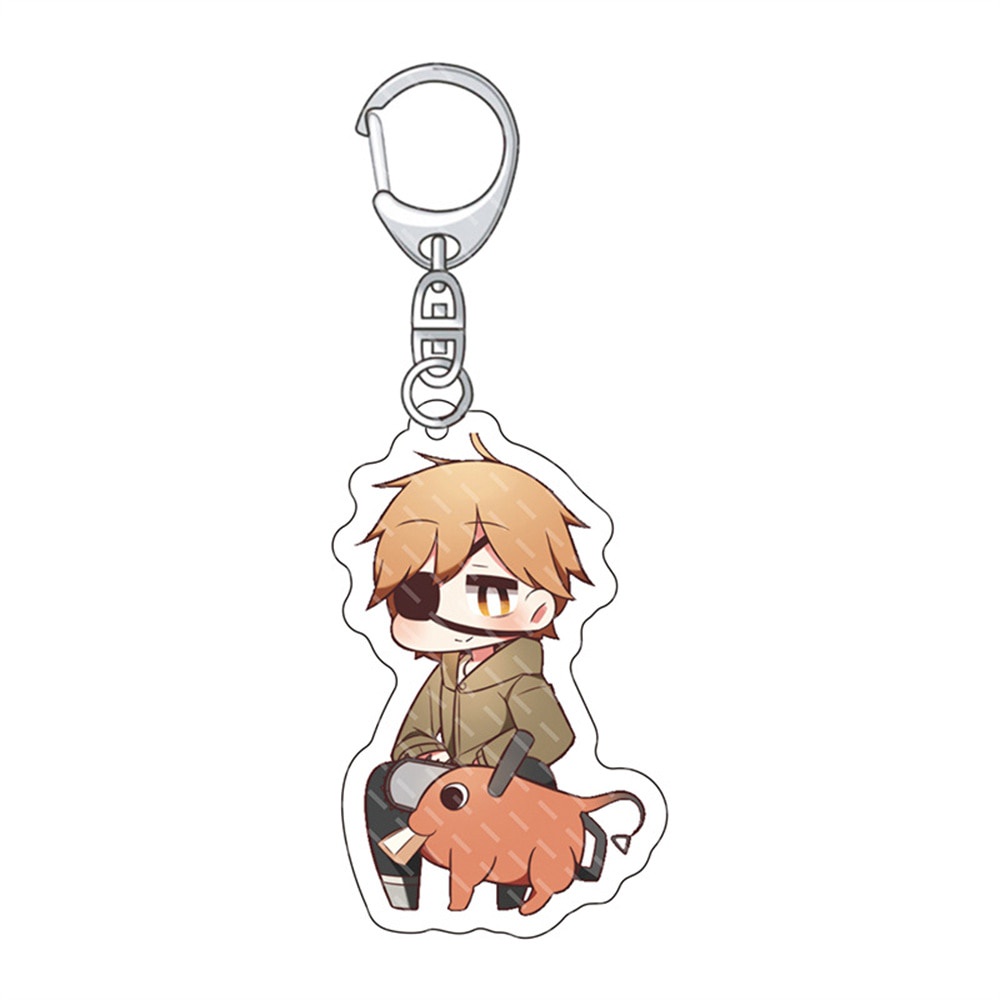 Móc khóa Anime Chainsaw Man Thợ Săn Quỷ nhựa Acrylic hai mặt, in hình các nhân vật dễ thương chibi cute