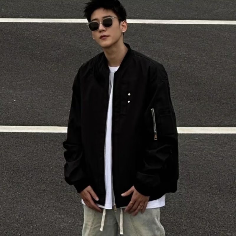 Áo khoác bóng chày VUNC dáng rộng phong cách Mỹ thời trang cho nam