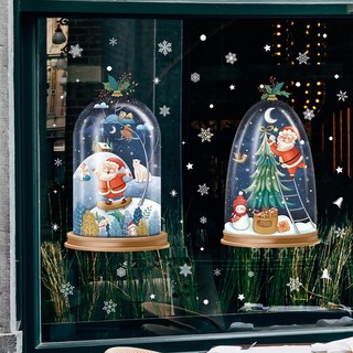 Decal noel hít tĩnh điện – quả cầu tuyết noel 2 tấm