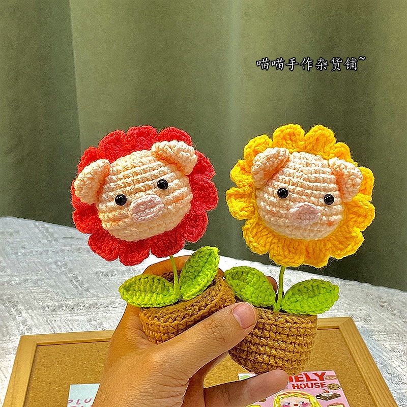 Búp Bê Lợn Đan Len Thủ Công Dễ Thương Sáng Tạo Làm Quà Tặng Cho Bạn Gái / Bạn Gái