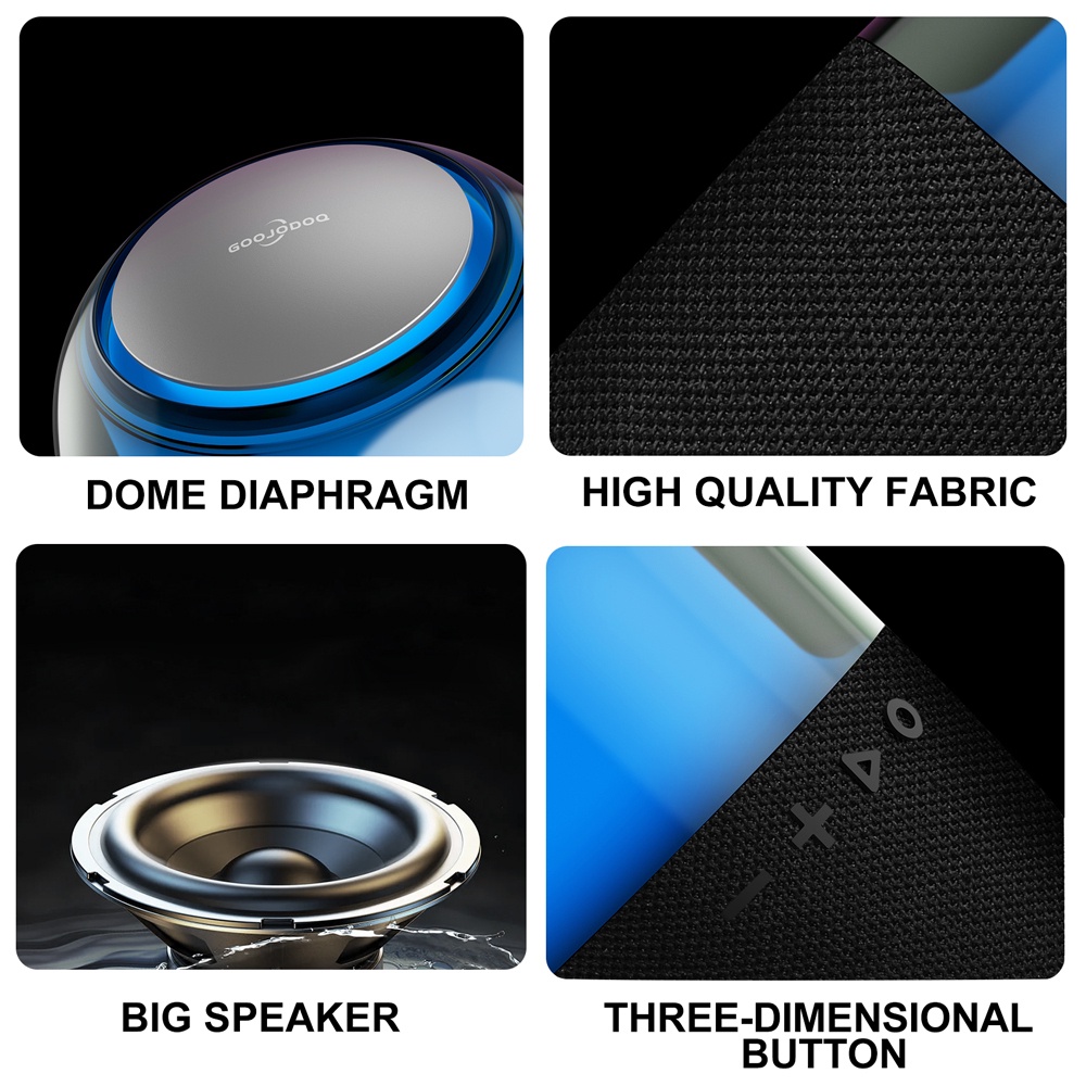 Goojodoq Loa bluetooth RGB không dây đèn nền LED mini USB âm thanh cho máy tính xách tay