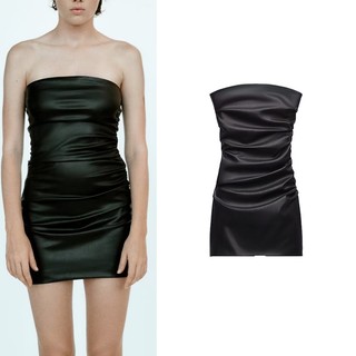 Zara Chân Váy Da Hở Vai Xếp Ly Thời Trang Dành Cho Nữ 4432251