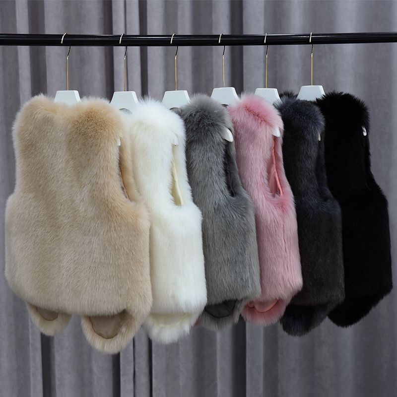 Áo Khoác Lông Thỏ Không Tay Thời Trang Thu Đông Mới Cho Nữ